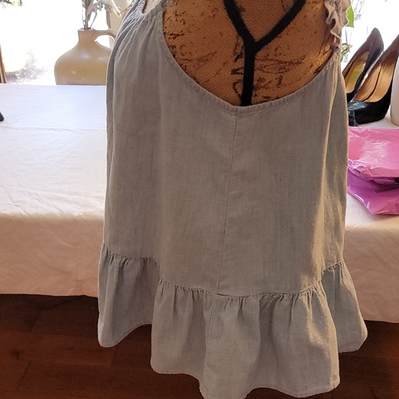 Madewell Denin frill tank top - Picture 3 of 5